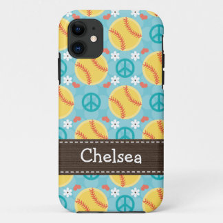 Peace Love Softball Case-Mate iPhone Case