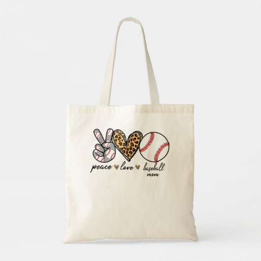 Peace Love Softball Cute Softball Lovers Tote Bag (Achterkant)