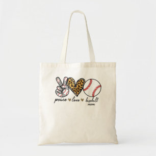 Peace Love Softball Cute Softball Lovers Tote Bag
