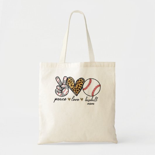 Peace Love Softball Cute Softball Lovers Tote Bag (Voorkant)