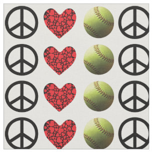 Peace Love Softball Fastpitch Stof