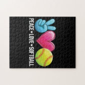 Peace Love Softball Legpuzzel (Horizontaal)