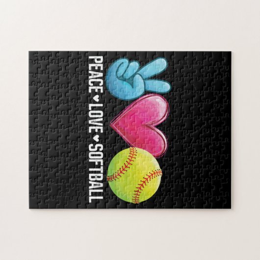 Peace Love Softball Legpuzzel (Horizontaal)