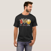 Peace Love Softball Leopard Heart Game Day Cheer T-shirt (Voorkant volledig)