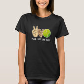 Peace Love Softball Leopard Softball Player for G T-shirt (Voorkant)