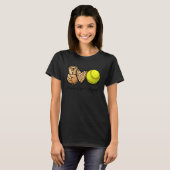 Peace Love Softball Moms Leopard Print Moeder Da T-shirt (Voorkant volledig)