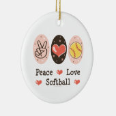 Peace Love Softball Ornament (Rechts)