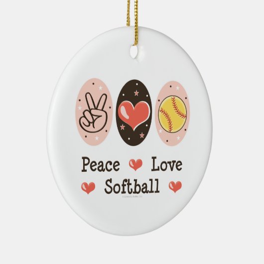 Peace Love Softball Ornament (Rechts)