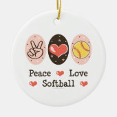 Peace Love Softball Ornament (Voorkant)
