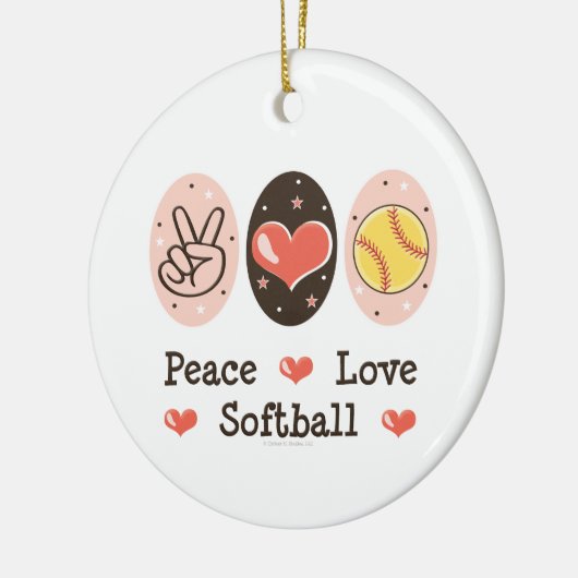 Peace Love Softball Ornament (Links)