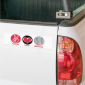 Peace Love Softball Red Bumpersticker (Op Truck)