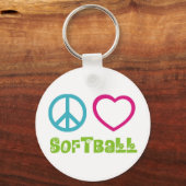 Peace Love Softball Sleutelhanger (Voorkant)