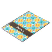 Peace Love Softball Spiral notebook Journal Notitieboek (Linkerzijde)