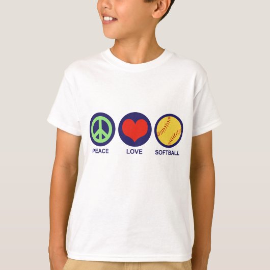 Peace Love Softball T-shirt (Voorkant)