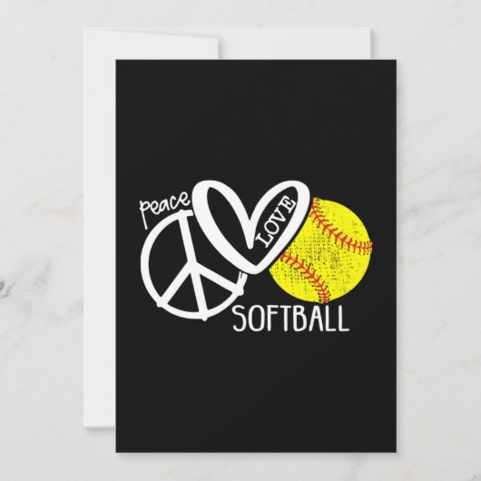 Peace Love Softball Vector SKY Bedankkaart (Voorkant)