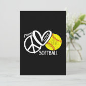 Peace Love Softball Vector SKY Bedankkaart (Staand voorkant)
