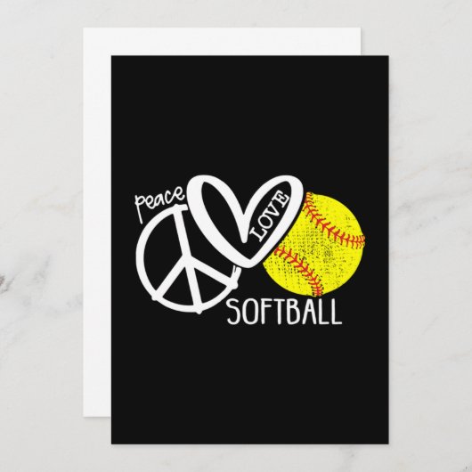 Peace Love Softball Vector SKY Bedankkaart (Voorkant / Achterkant)
