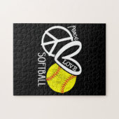 Peace Love Softball Vector SKY Legpuzzel (Horizontaal)