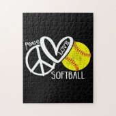 Peace Love Softball Vector SKY Legpuzzel (Verticaal)