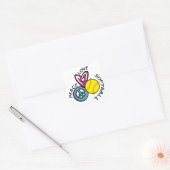 Peace Love Softball Vierkante Sticker (Envelop)