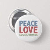 Peace Love Sousaphones Ronde Button 5,7 Cm (Voorkant /achterkant)