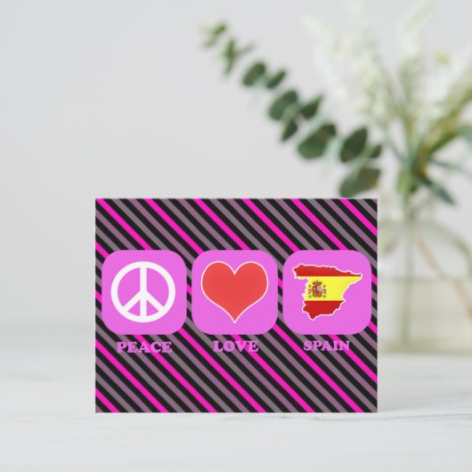 Peace Love Spain Briefkaart (Staand voorkant)
