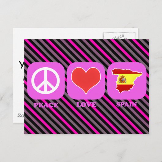 Peace Love Spain Briefkaart (Voorkant / Achterkant)