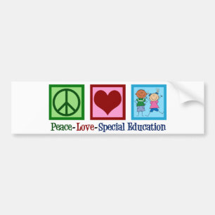 Peace Love Special Education Bumpersticker