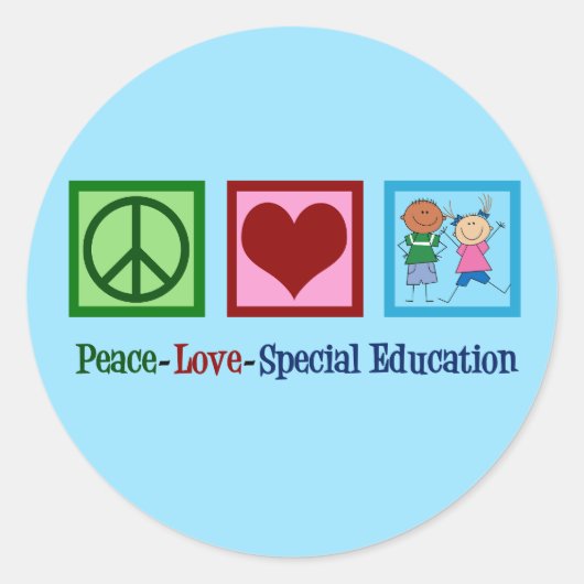 Peace Love Special Education Teacher Ronde Sticker (Voorkant)