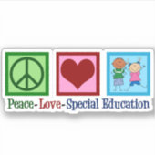 Peace Love Special Education Teacher Sticker (Voorkant)