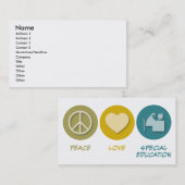 Peace Love Special Education Visitekaartje (Voorkant / Achterkant)