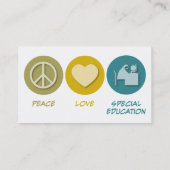 Peace Love Special Education Visitekaartje (Achterkant)