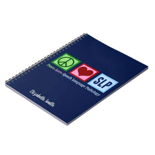 Peace Love Speech Language Pathology SLP Custom Notitieboek (Linkerzijde)