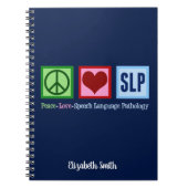 Peace Love Speech Language Pathology SLP Custom Notitieboek (Voorkant)
