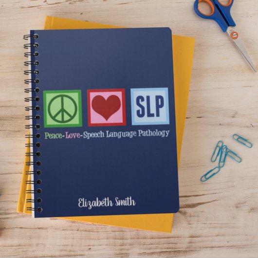 Peace Love Speech Language Pathology SLP Custom Notitieboek