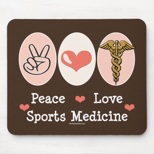 Peace Love Sports Medicine Mousepad Muismat (Voorkant)