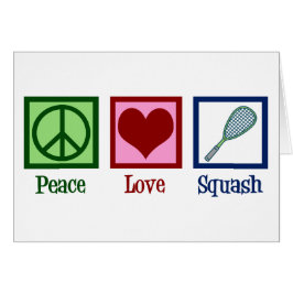 Peace Love Squash Racquet Sportkaart