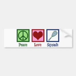 Peace Love Squash Racquet Sports Bumpersticker