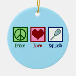 Peace Love Squash Racquet Sports Keramisch Ornament