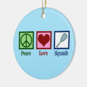 Peace Love Squash Racquet Sports Keramisch Ornament (Links)