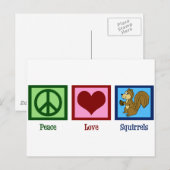 Peace Love Squirrels Briefkaart (Voorkant / Achterkant)