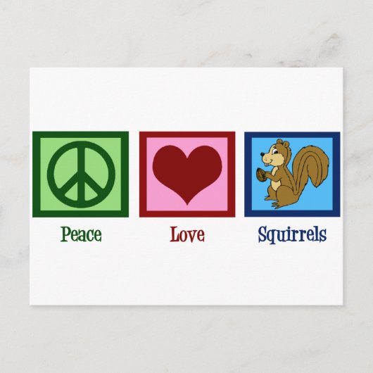 Peace Love Squirrels Briefkaart (Voorkant)