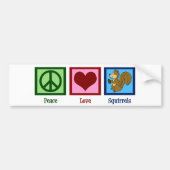 Peace Love Squirrels Bumpersticker (Voorkant)