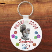 Peace Love SQUIRRELS Sleutelhanger (Voorkant)