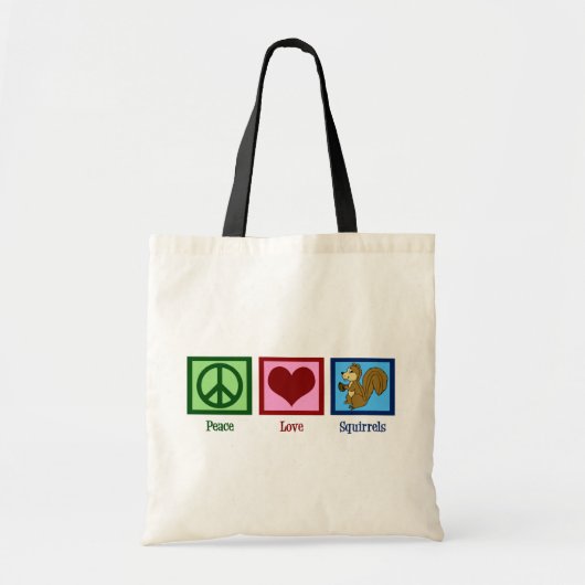Peace Love Squirrels Tote Bag (Voorkant)