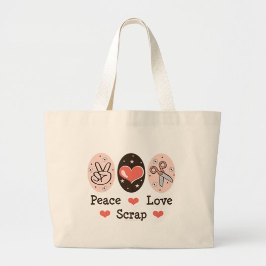 Peace Love Sshit Scrapbooking Canvas tas (Voorkant)
