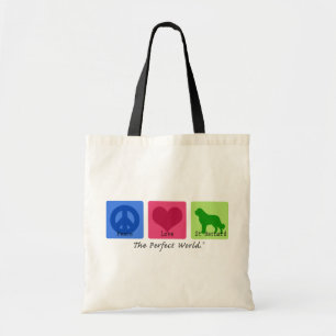 Peace Love St Bernard Tote Bag