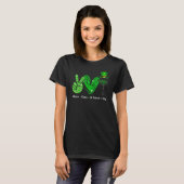 Peace Love St Patrick's Day Cheer Drinking Shamroc T-shirt (Voorkant volledig)