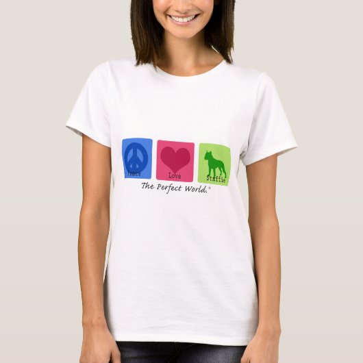 Peace Love Staffie T-shirt (Voorkant)