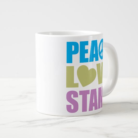 Peace Love Stamp Grote Koffiekop (Voorkant rechts)
